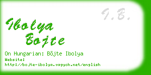 ibolya bojte business card