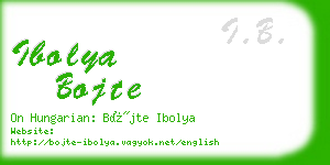 ibolya bojte business card